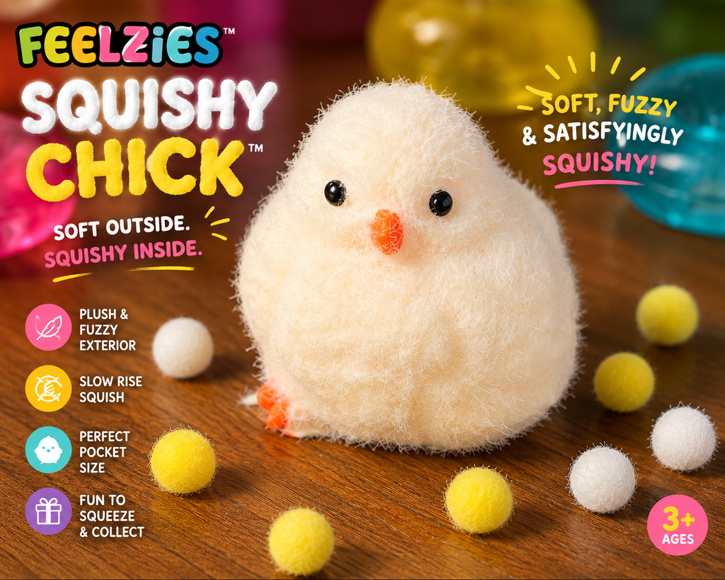 FEELZiES™ Squishy Chick™ | Plush Sensory Squeeze Toy